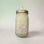 Green Floral  Mason Jar Tissue Dispenser