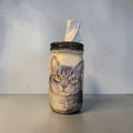 Gray Tabby Cat Mason Jar Tissue Dispenser