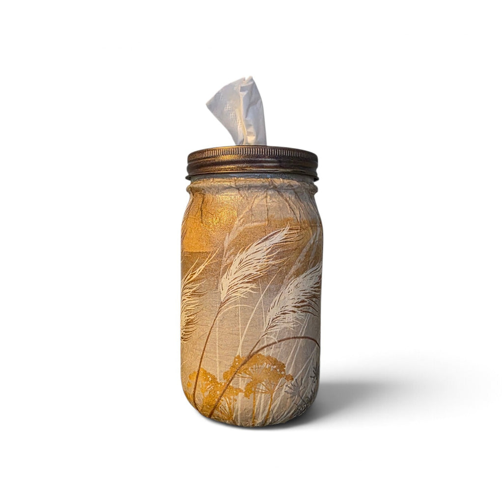 Fall Grasses Mason Jar Tissue Dispenser