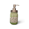 Green Floral Mason Jar Soap Dispenser