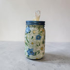 Blue and White Floral Mason Jar Tissue Dispenser