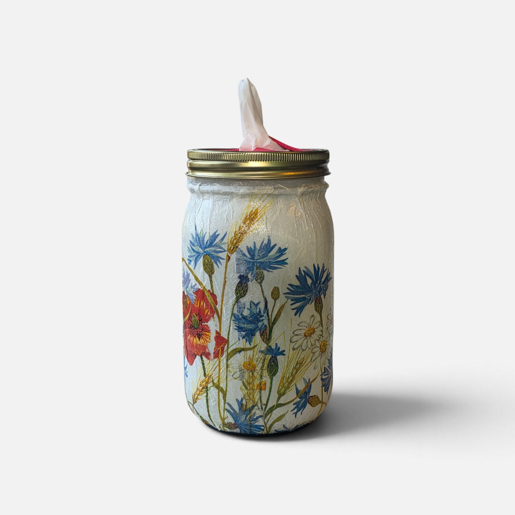 Wildflowers and Daisies Mason Jar Tissue Dispenser