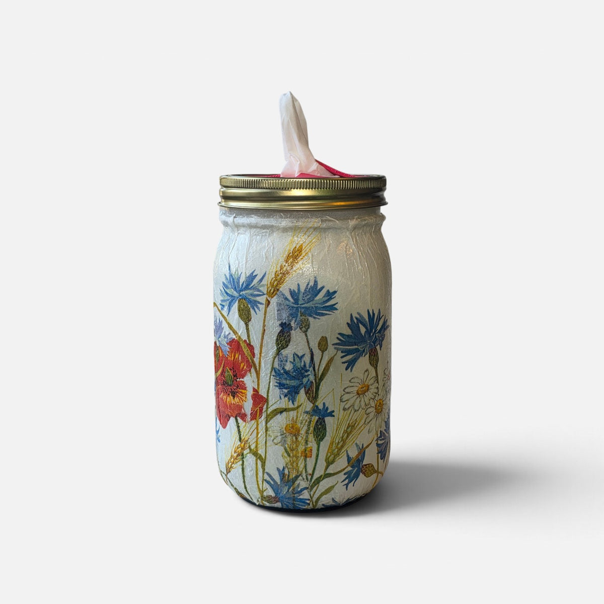 Wildflowers and Daisies Mason Jar Tissue Dispenser
