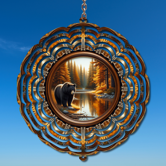 Autumn Bear Wind Spinner