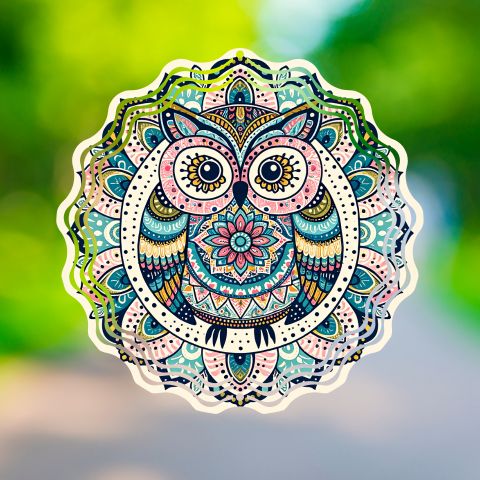 BOHO Mandala Owl Wind Spinner