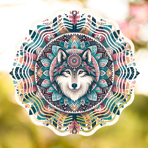 BOHO Mandala Wolf Wind Spinner