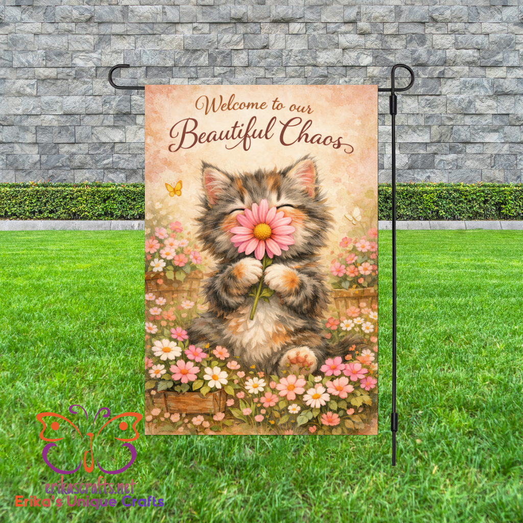 Beautiful Chaos Cat Garden Flag