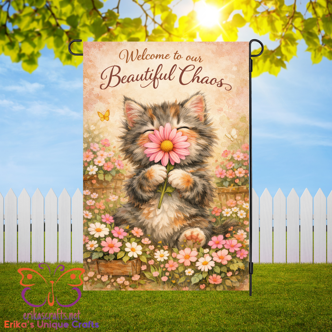 Beautiful Chaos Cat Garden Flag