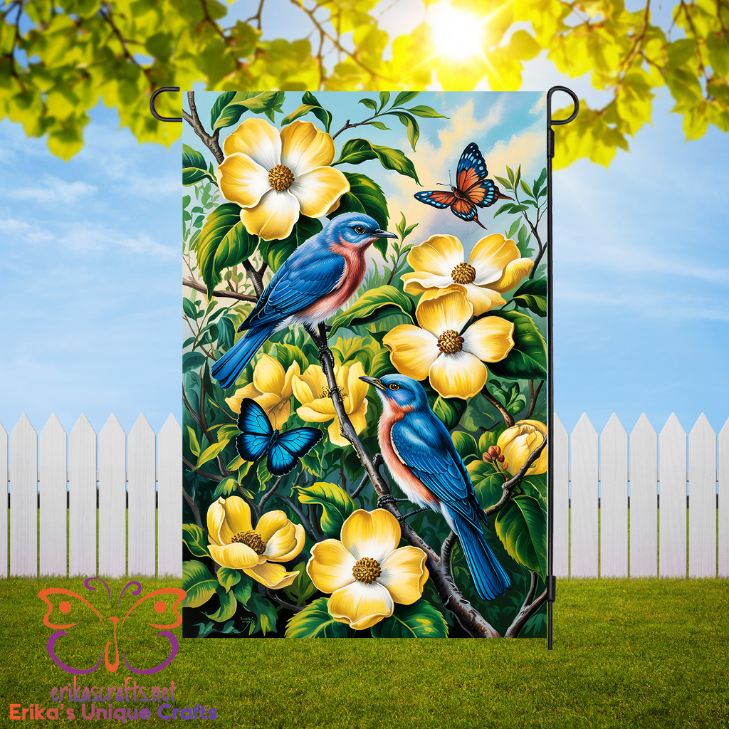 Blue Birds Garden Flag