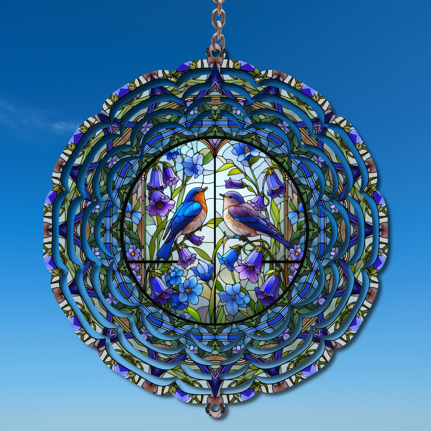 Bluebirds Wind Spinner