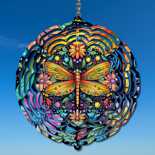 Colorful Dragonfly Wind Spinner