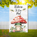Cute Frog and Mushroom Garden Flag - Garden Flag