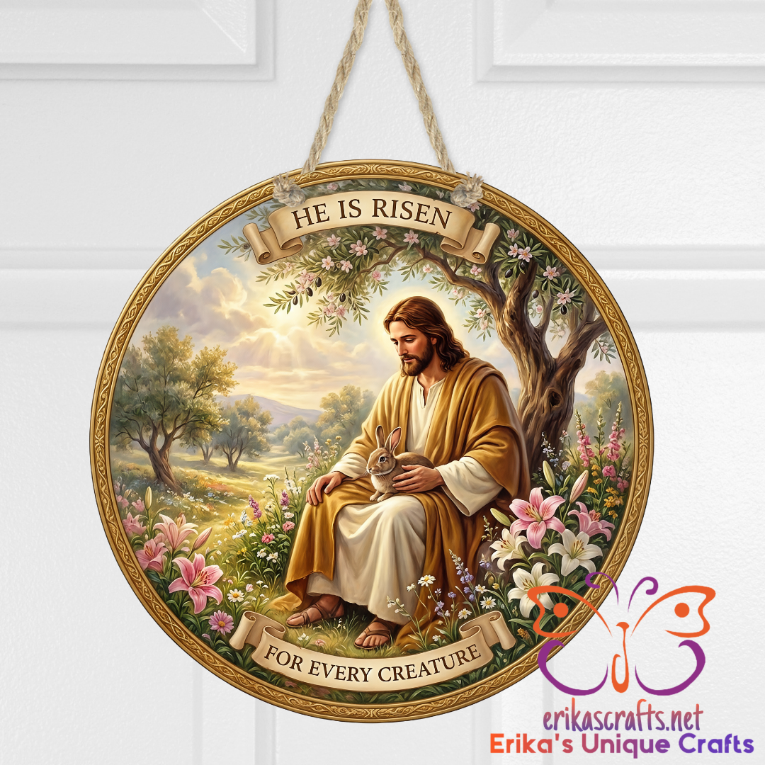 He Is Risen Jesus Easter Door Sign