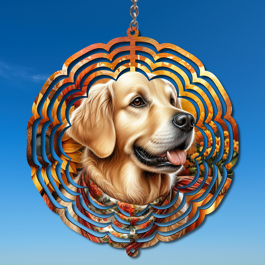 Fall Yellow Lab Wind Spinner