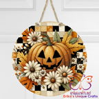 Fall Jack-o'-lantern Metal Door Sign
