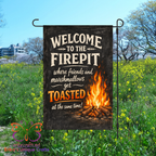 Welcome To The Firepit Garden Flag - Garden Flag