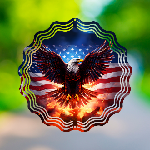 Patriotic Flaming Eagle