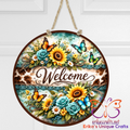 Floral Country Welcome Door Sign