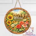 Flower Garden Welcome Door Sign