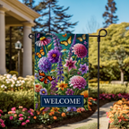 Flowers and Butterflies Garden Flag