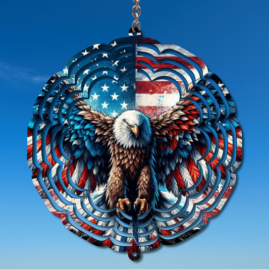 Flying American Eagle Wind Spinner