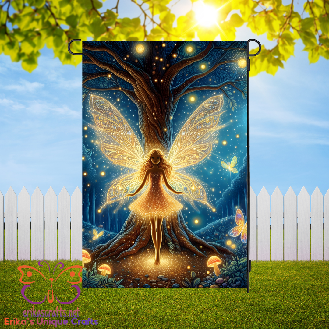 Glowing Fairy Garden Flag