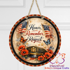 Honor Remember Respect Door Sign