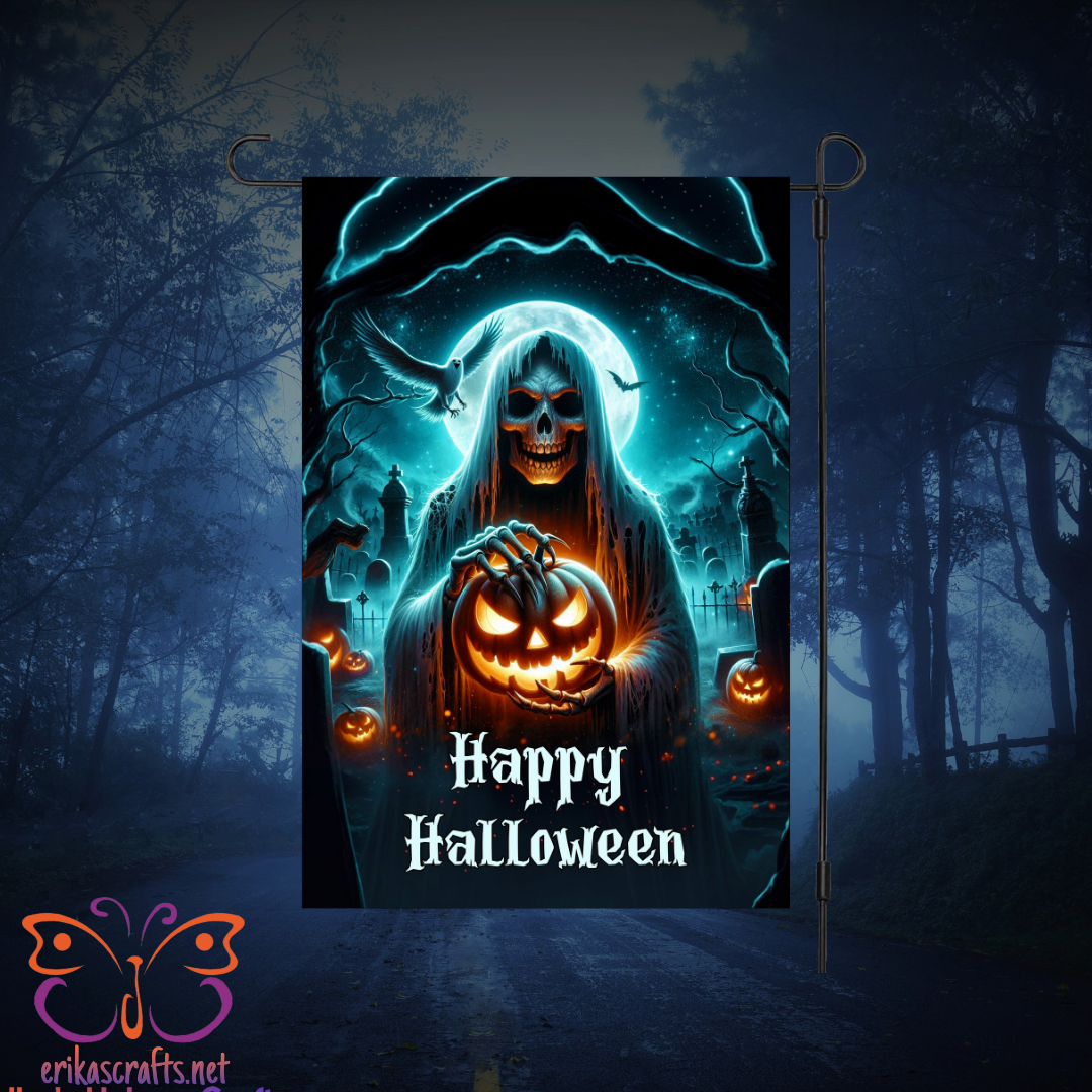 Happy Halloween Reaper Jack Garden Flag