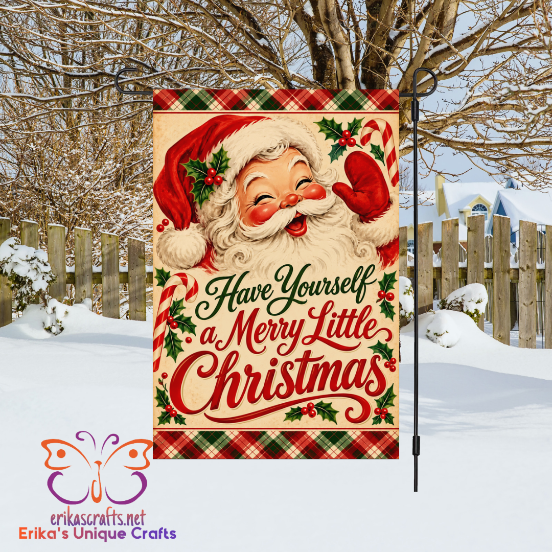 Have Yourself A Merry Little Christmas Santa Garden Flag