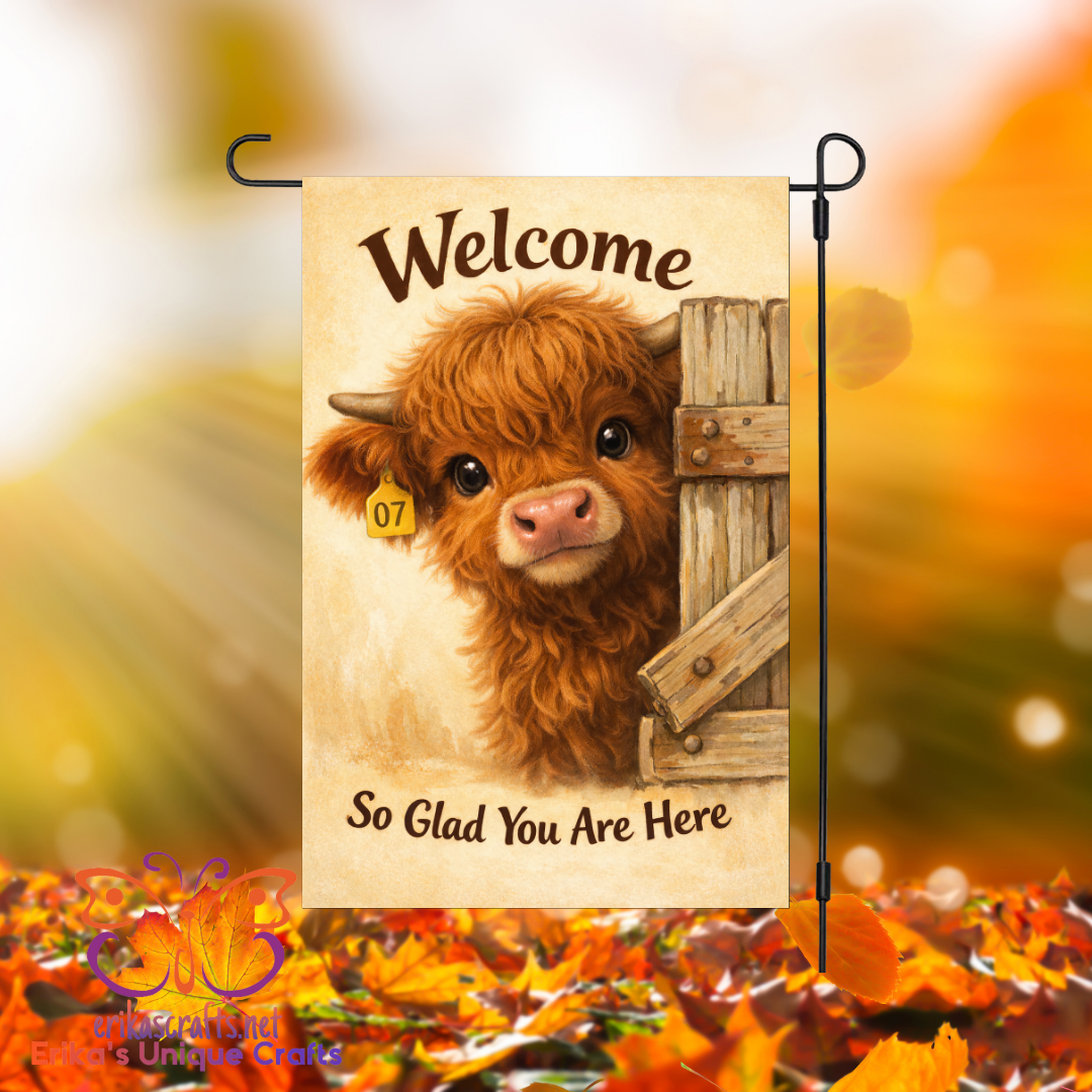 Highland Cow Welcome Garden Flag