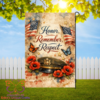Honor Remember Respect Garden Flag