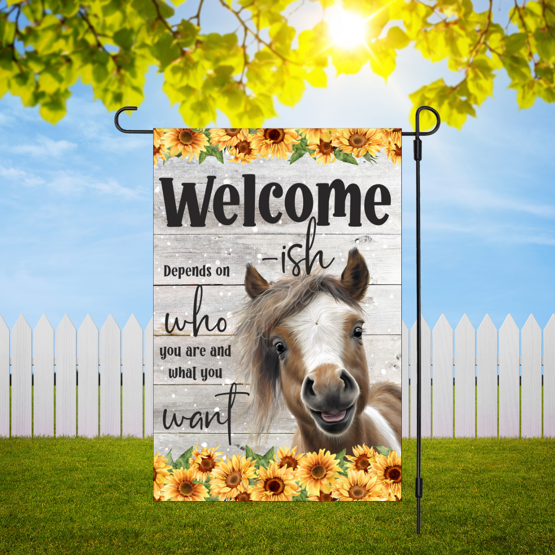 Horse Welcome-ish Garden Flag