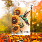 Hummingbird and Sunflowers Garden Flag