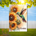Hummingbird and Sunflowers Garden Flag