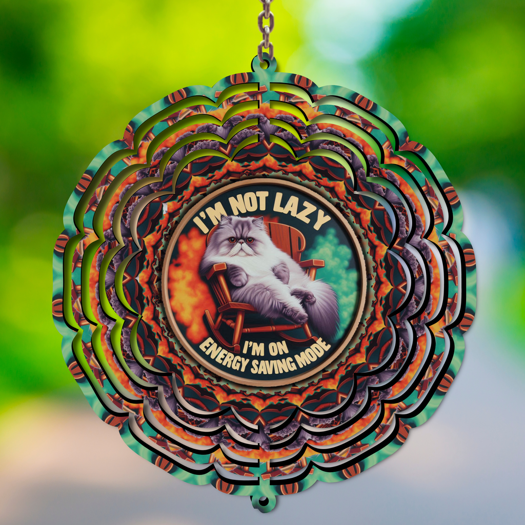 I'm not Lazy Cat Wind Spinner