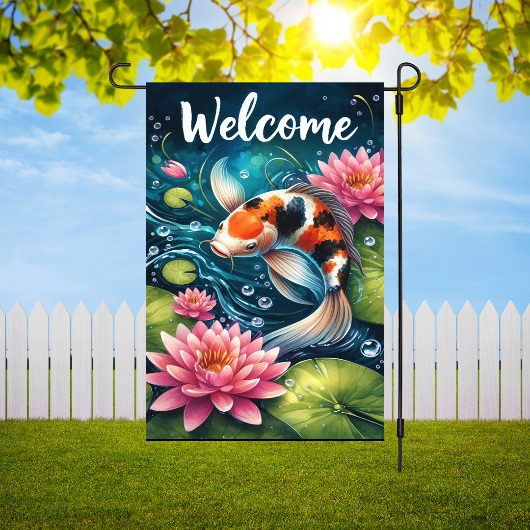Koi Pond Garden Flag