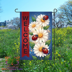 Daisies and Ladybugs Garden Flag