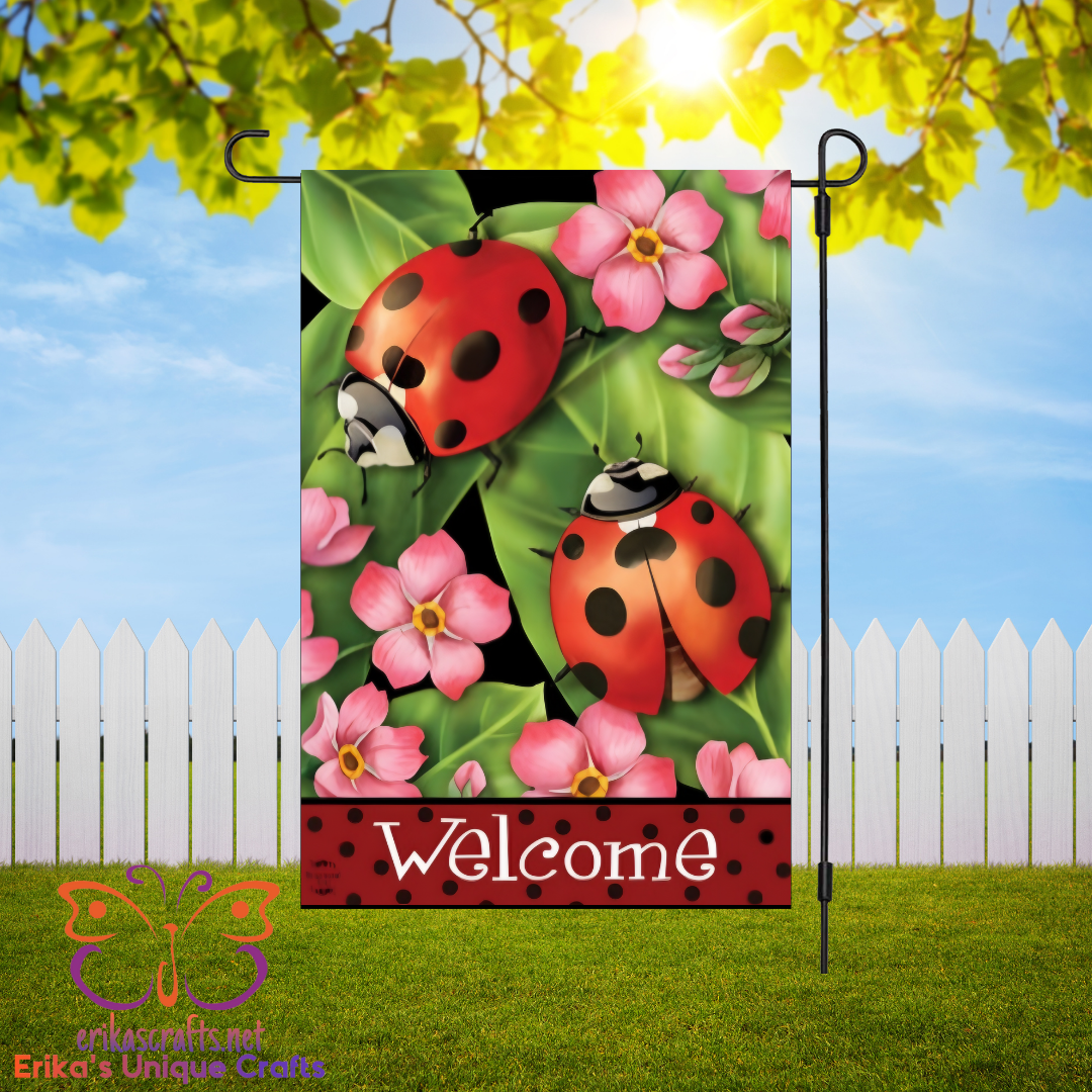 Lady Bugs Garden Flag