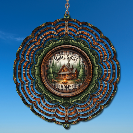 Log Cabin Wind Spinner