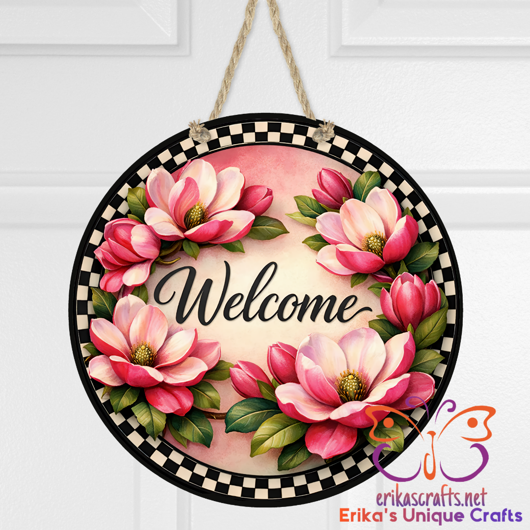 Welcome Magnolia Door Sign