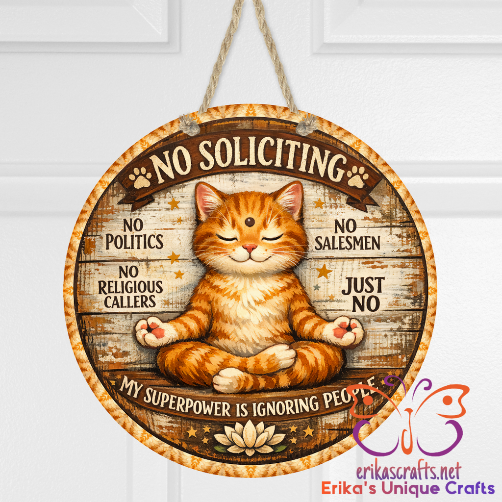 No Soliciting Cat Door Sign