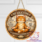 No Soliciting Cat Door Sign