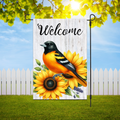 Oriole Bird and Sunflower Garden Flag