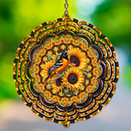 Oriole Bird and Sunflowers Wind Spinner - Wind Spinner