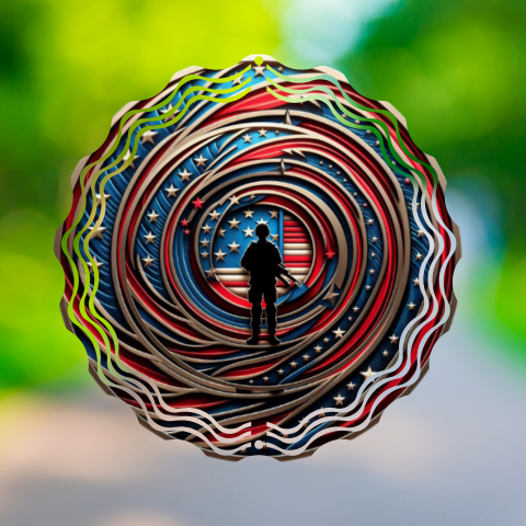 Patriotic Soldier Wind Spinner