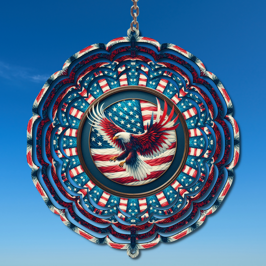 Patriotic Eagle Wind Spinner