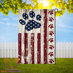 Paws American Flag Garden Flag