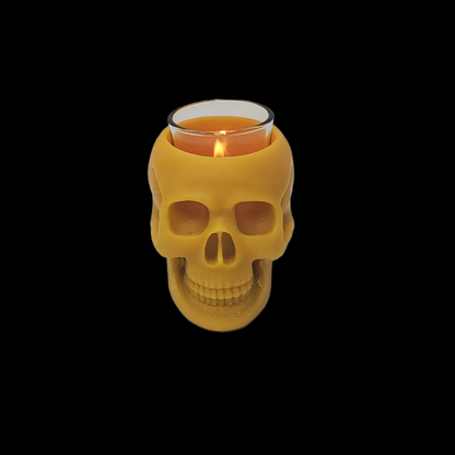 Beeswax Tealight Luminary Skulls