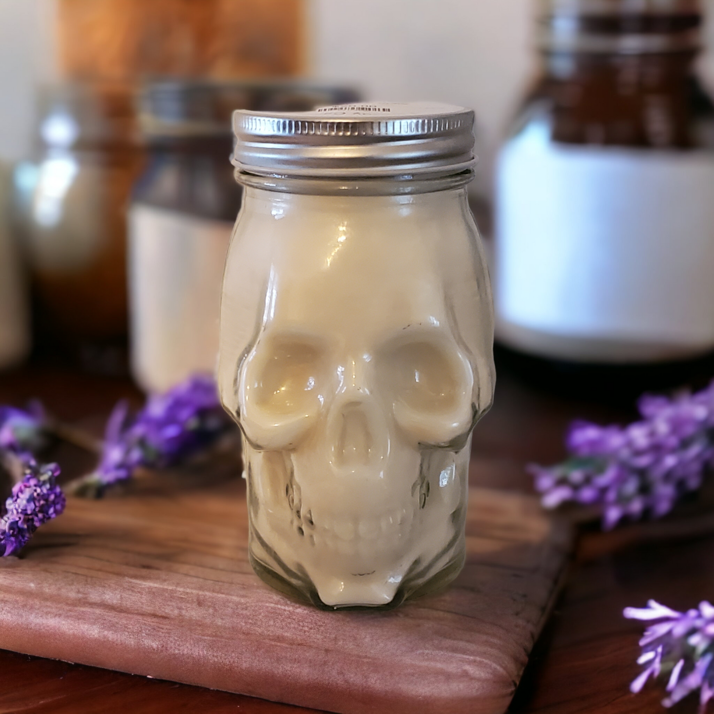 Skull Mason Jar Candles