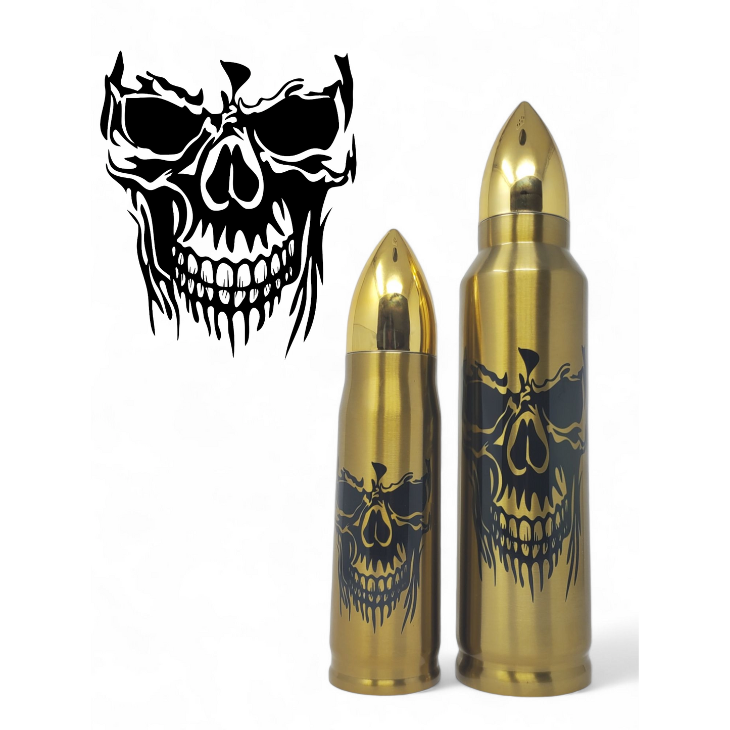 Black Skull Bullet Thermos